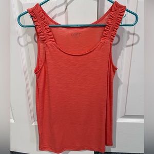 Peach ruffle sleeve tank